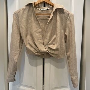 Zara deep V neck crop top